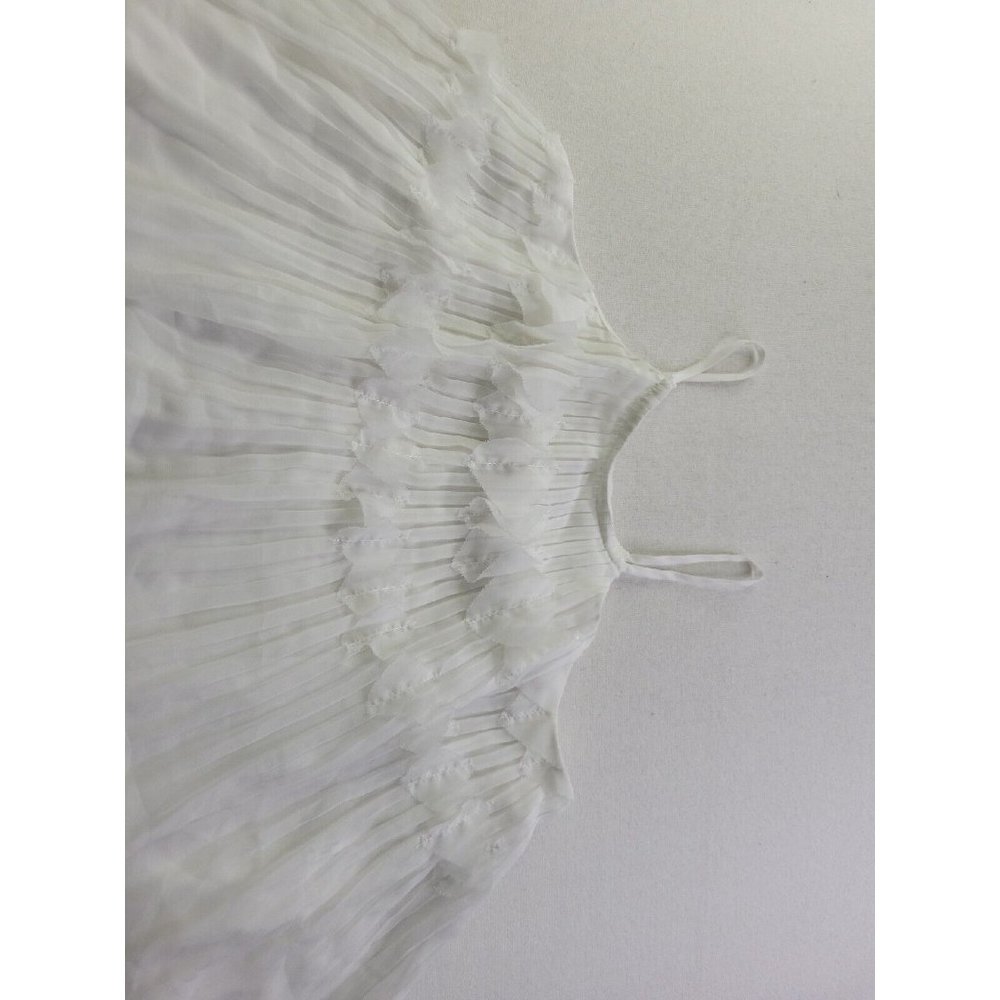 Ramy Brook Women's S White Lined Pleated Ruffle Tank Top Cropped READ - Picture 4 of 11